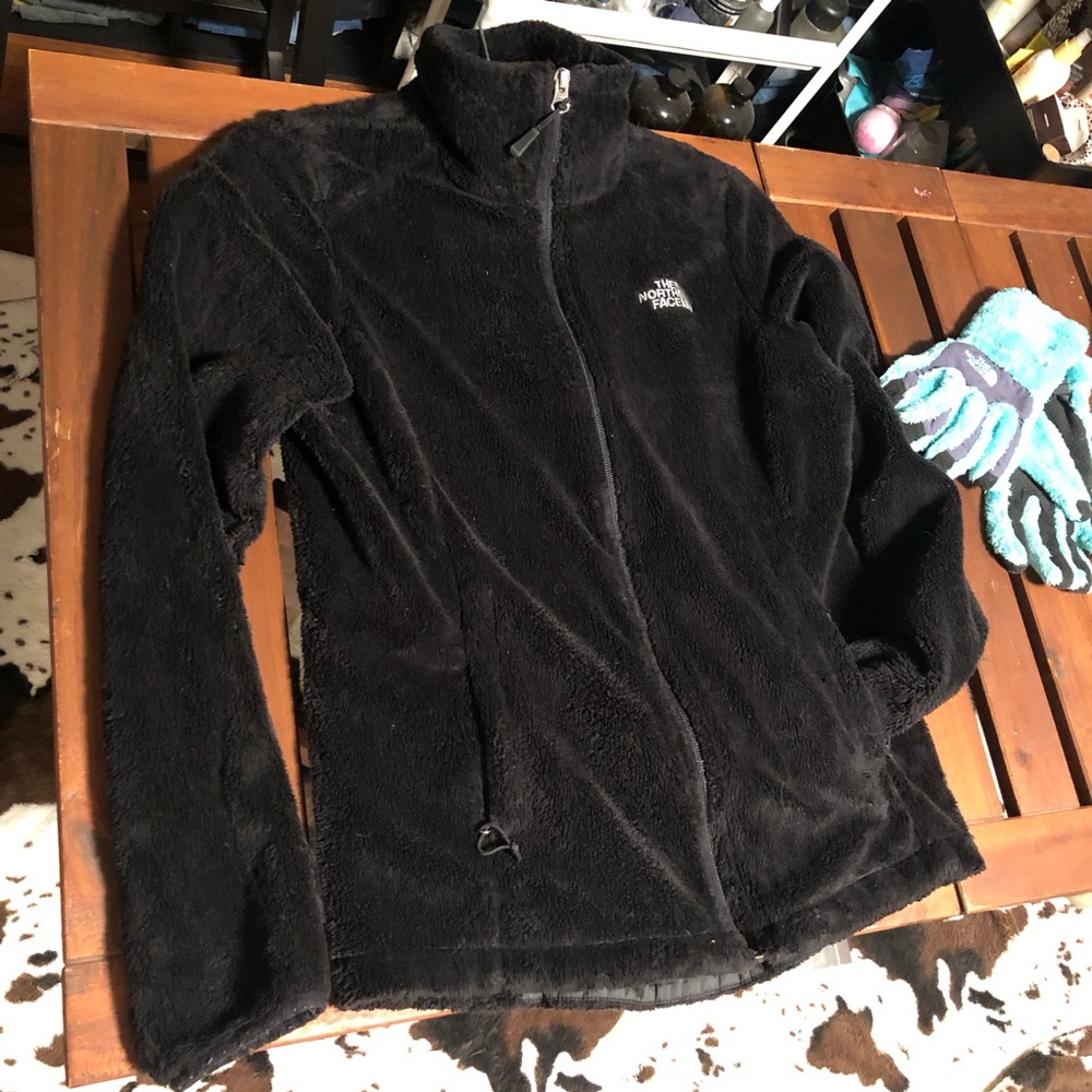 The North Face Women's Black Fleece Jacket Glove and Backpack Bundle Small